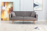 Sofa Bed Couch, Velvet Accent Sofa, Modern Fabric Futon Couch, Convertible Loveseat Sleeper Recliner for Small Spaces, Tufted Modern Couches Seat Furniture Convertable (Gray) HomVent
