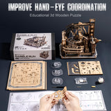 RoWood 3D Puzzles for Adults,Electric Marble Run Model kits,2024 New Wooden Puzzles for adults,Wooden Model Kits Spaceport,Creative Gifts for Adults&Teens rowood