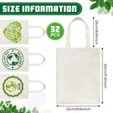Xuniea 32 Pieces Sublimation Polyester Tote Bags Blanks Bulk 9.8 x 11.8 Inch Reusable Canvas Tote Printable Grocery Bags for Halloween Christmas DIY Gift Xuniea