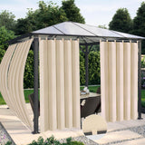 OutdoorLines Waterproof Outdoor Curtains for Patio - Windproof Tab Top Gazebo Curtain Panels - Privacy Sun Blocking Outside Curtain Set for Porch, Pergola and Cabana 54 x 84 inch, Beige, 2 Panels OutdoorLines
