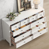 Farmhouse 10 Drawers Dresser for Bedroom, White Dresser Chest of Drawers, Wood Storage Dressers with Deep Drawers and Metal Handle, Wide Modern Dressers & TV Stand for Living Room, Closet, Hallway Gyfimoie