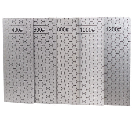 Jewboer 5 Pieces Diamond Sharpening Stone Set,Diamond Lapping Plate Coarse/Medium/Fine Grit Sharpener,400/600/800/1000/1200 Grit Jewboer