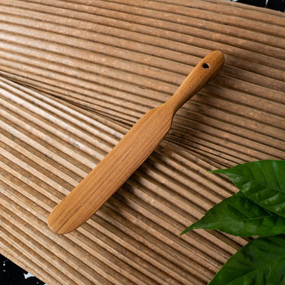 FAAY Skinny Spurtle – Sourdough Mixer & Bread Stirring Spatula | Ideal for Dough Whisking, Mixing, Jar Scraping, & Reaching Bottom | Teak Utensil Tools for Starter, Baking, Sour dough Gift