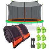 14Ft Trampoline Net Replacement with 6 Enclosure Pole Caps, Trampoline Replacement Enclosure Net Round Safty UV-Resistant Weather-Resitant Breathable Durable(Not Include Poles) Jump Tastic Trampoline