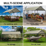 Grezone 10 x 20ft Heavy Duty Carport,Portable Car Tent Garage,All Season UV Resistant Car Canopy for Auto,Truck,Boat,Car (Beige) Grezone
