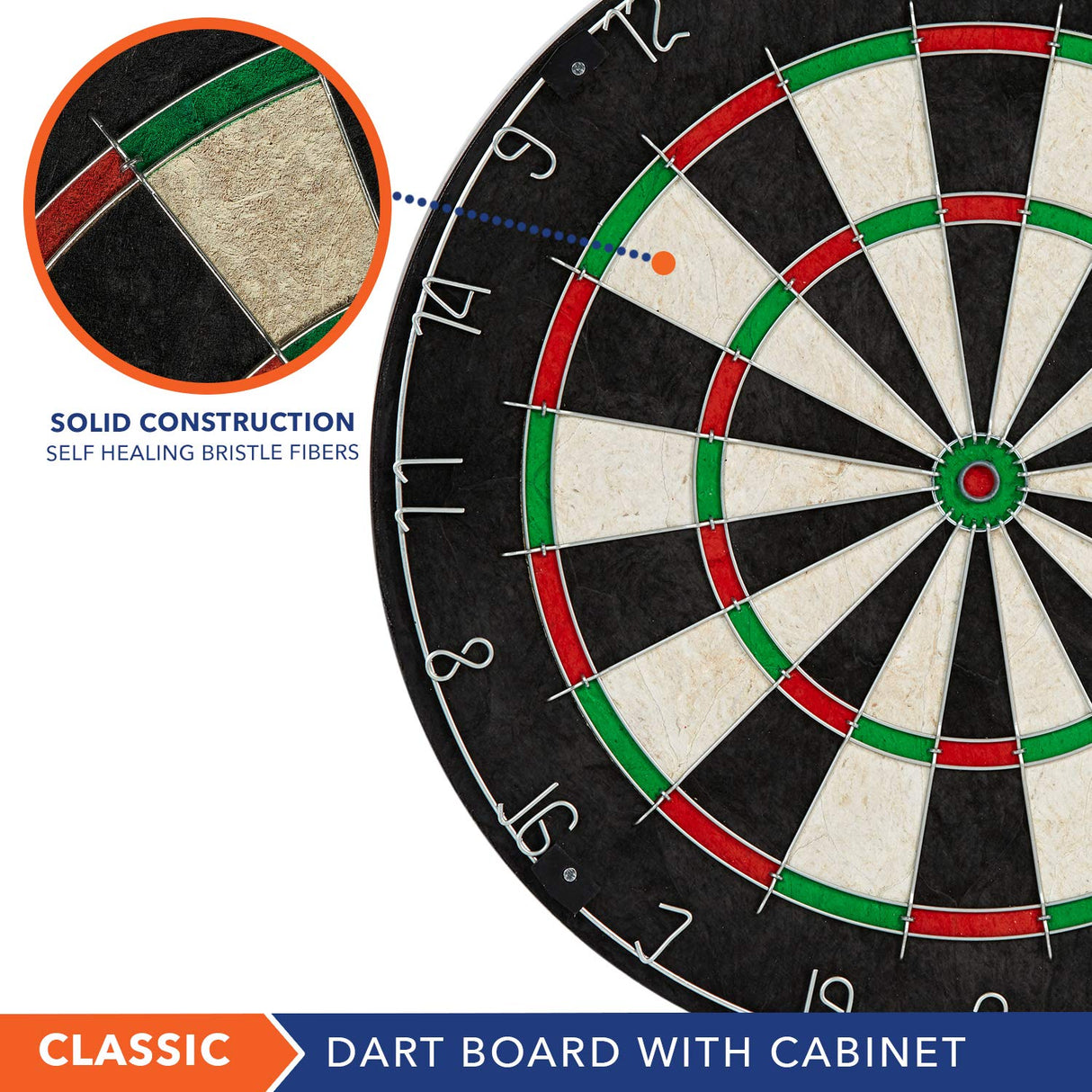 Rally and Roar Dartboard Cabinet, Small, Brown Rally and Roar