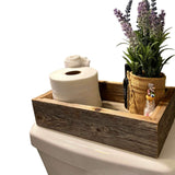 BarnwoodUSA Reclaimed Wood Bathroom Décor Box | Rustic | Toilet Paper Holder | Decorative Storage Box | Succulent Planter | Rustic | Kitchen | Table | Natural Weathered Gray | 15 1/2-inch Wide BarnwoodUSA LLC