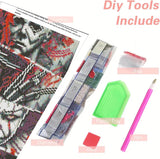 Clendo Halloween Diamond Art Kits for Adults - Horror 5D Diamond Painting for Adults, Full Drill Diamond Dots Gem Art Kit for Wall Home Decor Arts Craft 12x16 inch Clendo