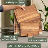 WALDWERK Cutting Board Set (15.75 x 12/13 x 9.5/10 x 7 in) out of Solid Acacia Wood - 0,8 in Thick Cutting Boards for Kitchen - Wood Cutting Boards (3 Boards) WALDWERK