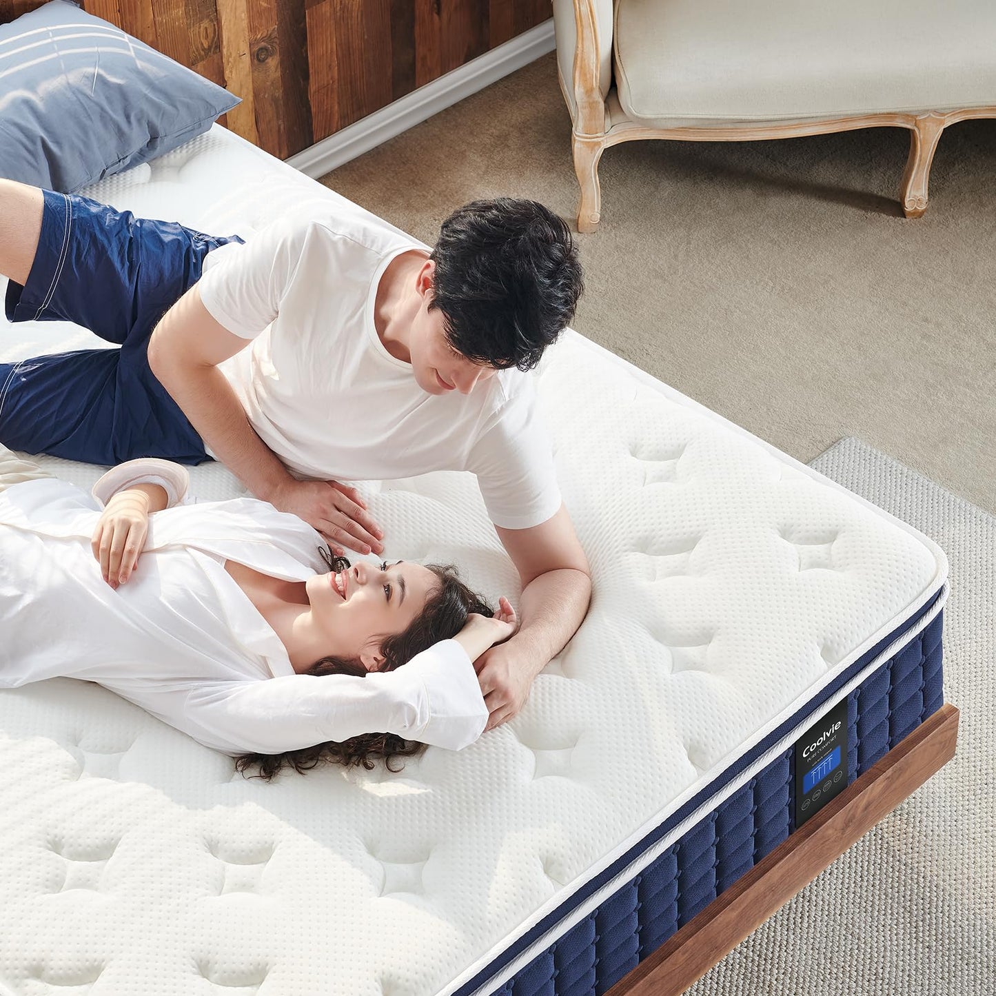 Coolvie Twin XL Mattress 12 Inch, Medium Firm XL Twin Mattress in a Box, Hybrid Individual Pocket Springs with Memory Foam, Cooler Sleep with Pressure Relief and Support