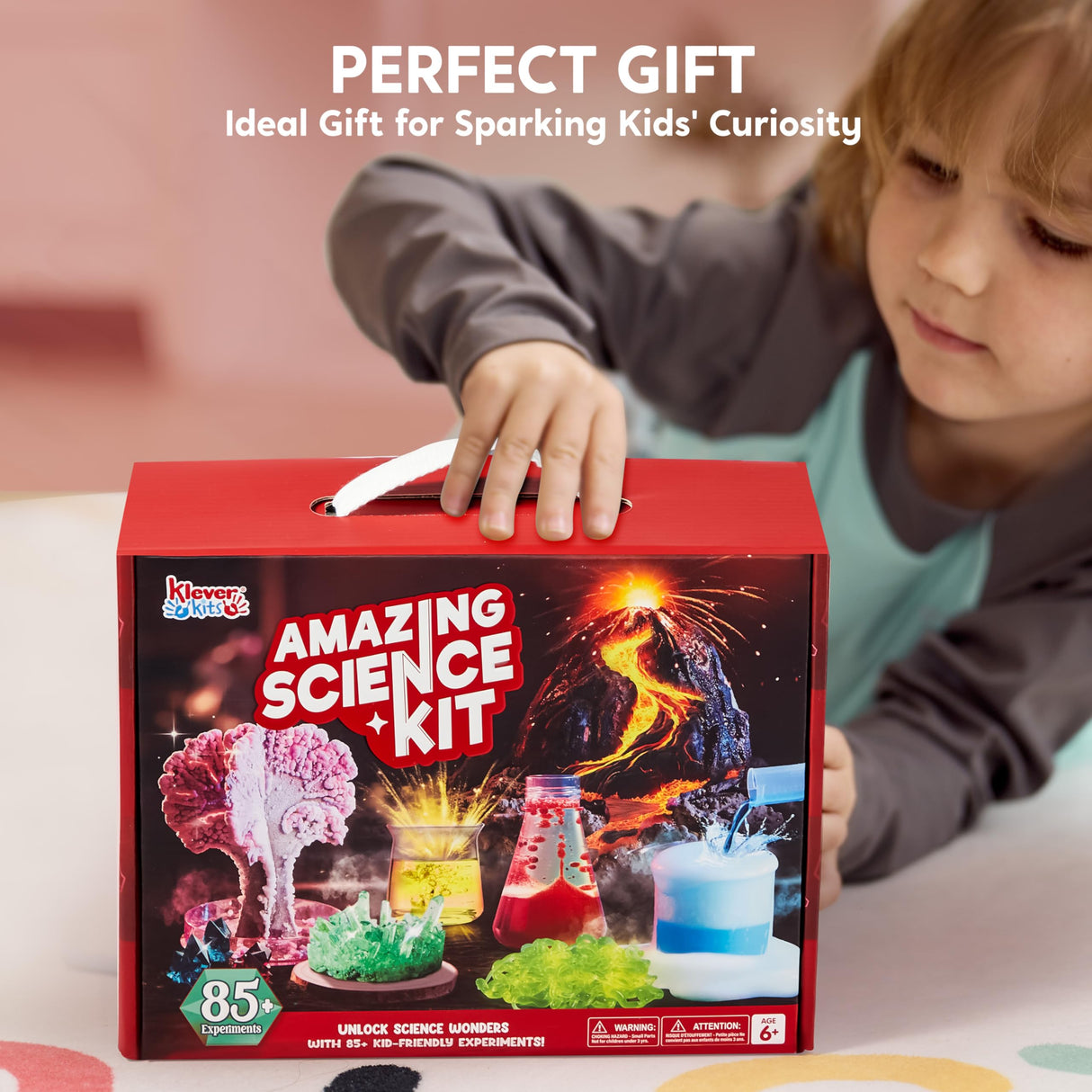 Klever Kits Amazing Science Kits- 85+ Experiments Educational Toys, STEM Activities with Erupting Volcano and Growing Crystal Tree for Kids Aged 6 7 8+ Klever Kits