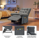Bestier Triple Motor Power Lift Recliner Chair for Elderly Small with Removable Cover, Lumbar Pillow and Side Pocket, Infinite Positioning for Living Room, Bedroom, Grey Bestier