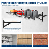 2 Pack 2x6 ft Garage Storage Shelving Wall Mounted, 1600 LBS Heavy Duty Storage Shelves, Folding Wall Shelve Garage Storage Rack Organization, Black Metal Storage Racks Units for Warehouse, Laundry GarveeLife