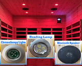 LTCCDSS Basswood Outdoor Sauna 4 Person Far Infrared Sauna, Basswood Wisconsin, Withstand Outdoor Temp -10℉-149℉| Low EMF Sauna Room for Home-12 Low EMF Boards-Chromotherapy-Bluetooth Speaker LTCCDSS