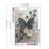 ZHUDENGXJL Butterfly Flower Diamond Art Kits for Adults,5D Full Round Drill Diamond Painting Kits for Beginners,DIY Diamond Dots Paintings Picture Arts Craft for Adults,Home Wall Decor 12 X 16Inch ZHUDENGXJL