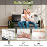 STHOUYN 56" W Faux Leather Loveseat w/ 2 USB, Black Love Seat w/Side Pockets, Small Loveseat for Small Space, Leather Couch for Bedroom, Apartment, Dorm, Black STHOUYN