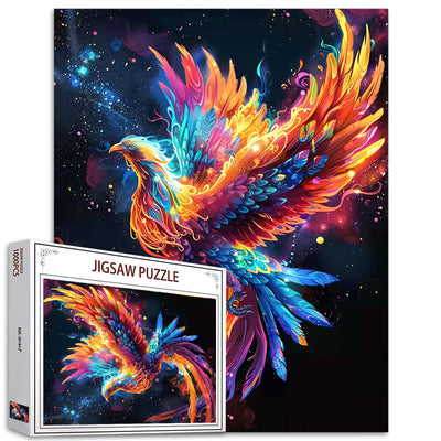 Fire Phoenix Jigsaw Puzzle，Sacred Fantasy Animals 1000 Pieces Jigsaw Puzzles for Adults，27 x 20 Inches Puzzles ，HD Quality Flapping Fly Fire Phoenix Puzzle Gift，Family Activity Perfect for Game Night
