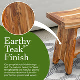 EcoDecors, Serenity, 18", Teak Shower Bench, Teak Shower Stool, Teak Shower Seat, Teak Shower Bench For Inside Shower, Teak Bathroom Bench, Teak Shower Bench For Inside Shower, 18" Inch Height EcoDecors