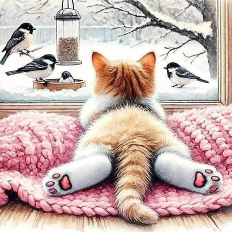 Cat Diamond Art Kits for Adults - Diamond Painting Kits for Adults Beginner, DIY 5D Full Drill Gem Art for Home Wall Decor 14x14 inch Axquilon