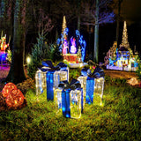 Christmas Decorations, Purtuemy Set of 3 Christmas Lighted Gift Boxes 140 LED Light up Xmas Present Ornament for Tree Indoor Outdoor Yard Holiday Door, Christmas Lights,Warm White, UL Plug Purtuemy
