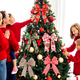 Yingzhao 6 Rolls 30 Yards Christmas Candy Peppermint Wired Edge Ribbon Christmas Candy Ribbon Burlap Ribbon Red Green Candy Cane Fabric Craft Ribbon For Christmas Tree Decoration Gift Wrapping Wreaths Yingzhao