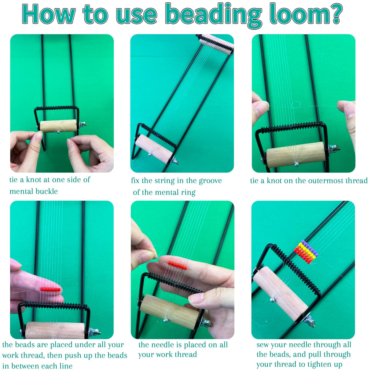 SHUANGART Frame Beading Loom Kit for Beaded Bracelets Earrings Belts Making, Includes 17250 3mm Seed Beads,150 Meter Crystal Elastic Cord, Beading Trays, Needles and Instruction for DIY Craft Jewelry WoodArtSupply