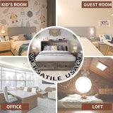 LUXOAK Murphy Bed Queen Size Cabinet Bed with Charging Station, Large Storage Drawer for Home Office or Small Room, Hideaway Bed Full Foldable Platform Bed, Rustic Grey LUXOAK