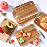 Vesici 12 Pcs Small Acacia Wood Cutting Board Rectangle Wooden Chopping Boards Lightweight Cutting Serving Tray Mini Cutting Board Bulk for Kitchen Meats Cheese Fruit Bread Wedding Housewarming Gift Vesici