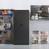 CJF Locking Storage Cabinet with 5 Adjustable Shelves, Metal Storage Cabinet, Garage Storage Cabinet for Home Office, Utility Room, School, Warehouse CJF