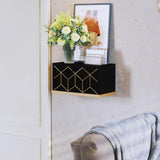 HLR Floating Nightstand, Small Nightstand with Flap Door, Morden Wall Mounted Nightstand for Bedrooms, Black HLR