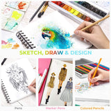 Ohuhu Mix Media Pad, 8.3"x8.3" Mixed Media Art Sketchbook, 120 lb/200 GSM Heavyweight Papers, 62 Sheets/124 Pages, Spiral Bound Mixed Media Paper Pad for Acrylic, Painting Christmas Gift Ohuhu