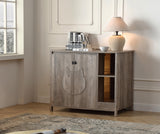 FOREST GRAVITY Cat-Faced Doors Cat Litter Robot Enclosure,Automatic Litter Box Enclosure for Litter Robot 3/4,Power Outlet for Litter Robot Cabinet,Litter Collector,Dog-Proof Adjustable Shelf,Grey FOREST GRAVITY