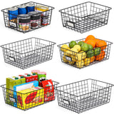 6 Pack Wire Baskets for Pantry Organization and Storage, Kitchen Organizer, 2 XXLarge & 2 XLarge & 2 Large VITEVER