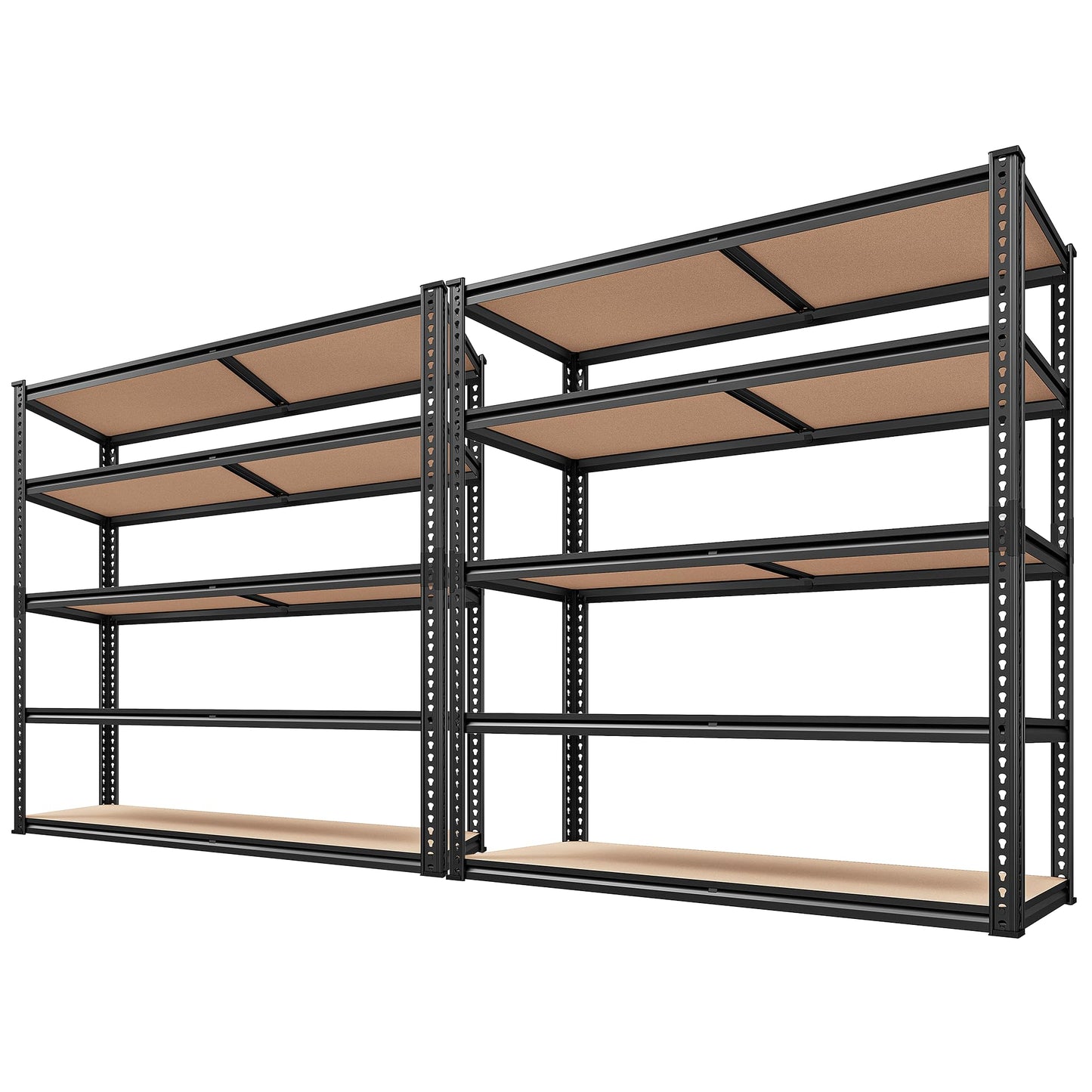 REIBII 2500LBS Garage Shelving 72''H Storage Shelves Heavy Duty Shelving 5 Tier Metal Shelves for Garage Shelves Adjustable Shelving Units and Storage for Closet Pantry Shelf, 72" H x 40" W x 20" D,2P