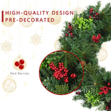 Jeco 32" Christmas Wreath with Berries, Multicolor, (CHD-F041) Jeco