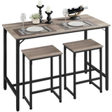 Yaheetech 3 Piece Industrial Bar Table Set with Backless Stools - Stylish Counter Height Kitchen Furniture for Small Spaces Yaheetech