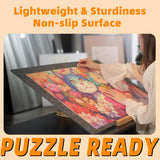 TELY Foldaway Puzzle Board Felt Mat for up to 1000 Pieces of Jigsaw Puzzle, Foldable for Easy Storage, Portable Puzzle Pad, (Black/9mm Thickness) TELY