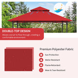 Tangkula 8x5 Ft Grill Gazebo, Double Tiered Outdoor BBQ Gazebo with 2 Side Shelves, 5 Hooks, Bottle Opener, Barbecue Grill Gazebo Shelter for Patio, Garden, Beach, Backyard (Wine) Tangkula