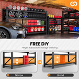 68” W Metal Shelf Heavy Duty, 8000LBS Metal Garage Shelving Units, 4 Tier Storage rack shelves, Steel Industrial Shelving , Adjustable Standing Shelf for Basement/Warehouse 68"W x 24"D x 64"H, Black AFAIF