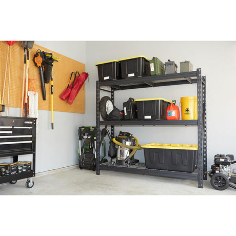 Ironton Industrial Shelving Rack, 3 Storage Shelves Steel Construction 3-Tier Rack with 2000-Lb Load Capacity Per Shelf, Garage Storage Rack Ironton