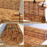 Reed Roller Blinds Bamboo Blinds Bamboo Shades Roman Blinds Outdoor Shades, Ventilation and Sun Protection, for Windows Porch Patio, Easy to Install and use-Carbonized Color ZAZRLW