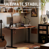 Monomi Electric Standing Desk, 55x28 Inches Adjustable Height Desk, Home Office Sit Stand Up Desk (Black Frame/Cherry Top) Monomi