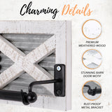 Autumn Alley White Farmhouse Toilet Paper Holder Wall - Farmhouse Bathroom Decorative Accessories Country - White Washed Wood, Galvanized Metal & Matte Black Metal - Adds Rustic Bathroom Charm Autumn Alley