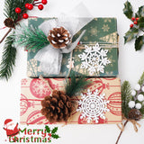 Bazayona 30pcs Wooden Snowflakes Ornaments Rustic Hanging Wood Christmas Tree Snowflake Ornaments Crafts Hollowed Embellishments for Christmas Holiday Decor, 3inch, White Bazayona