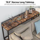 Tribesigns 70.9 inch Extra Long Sofa Table, Narrow Console Table Behind Couch, Rustic Industrial Entryway Table Skinny Hallway Table for Living Room Tribesigns