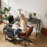 Sweetcrispy L Shaped Gaming Desk, Computer Corner Table PC Gaming with CPU Stand Side Bag for Home Office Dorm Sturdy Writing Workstation, Grey, 50 Inch Sweetcrispy