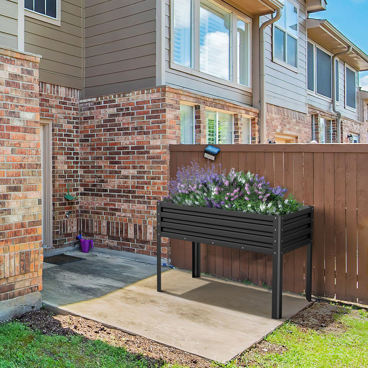 mestyl Galvanized Raised Garden Bed Outdoor for Vegetables Flowers Herb, Elevated Metal Planter with Legs, Metal Garden Box for Gardening Backyard, Easy Assembly, 48x24x32in, Black mestyl