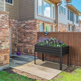 mestyl Galvanized Raised Garden Bed Outdoor for Vegetables Flowers Herb, Elevated Metal Planter with Legs, Metal Garden Box for Gardening Backyard, Easy Assembly, 48x24x32in, Black mestyl