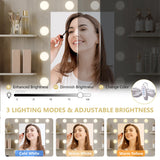 Vanity Makeup Desk with Mirror and Lights, Farmhouse Vanity Table Set with Storage Drawers, Charging Station & Chair, 43" Large Rustic Dressing Table, 3 Lighting Modes for Women Girls Bedroom, Grey Xixini