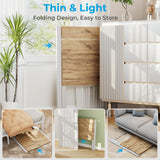 GreenForest Folding Desk No Assembly Required Small Size, 2-Tier Foldable Computer Desk with Shelf for Home Office, Space Saving Portable Laptop Study Foldable Table for Small Spaces, Oak GreenForest